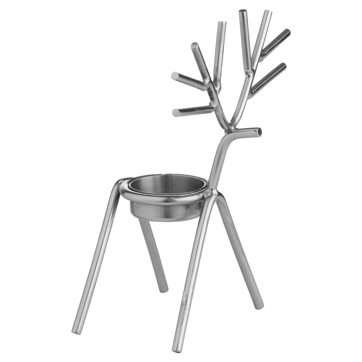 Silver Stick Reindeer Tea Light Holder