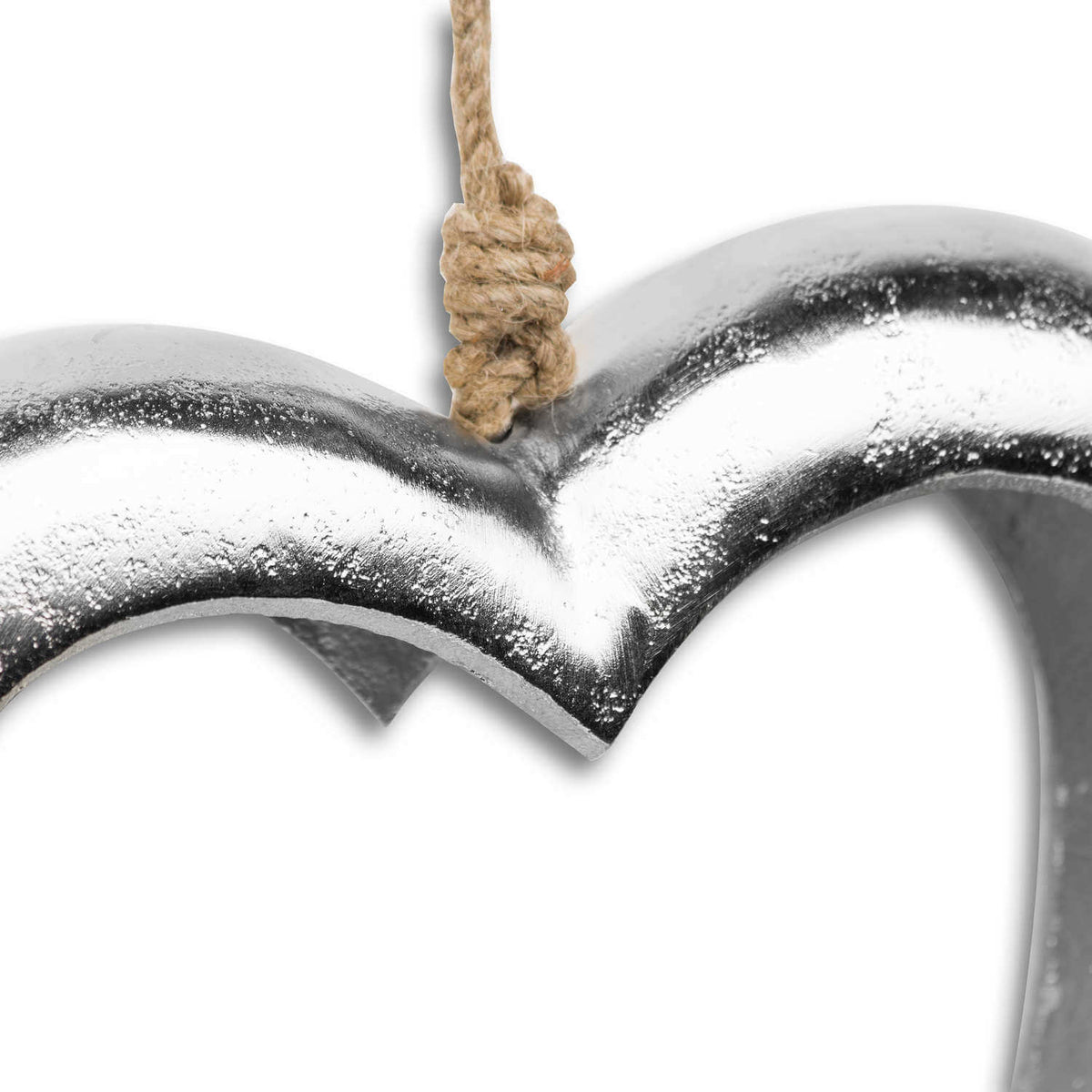 Small Casted Silver Cut Out Heart