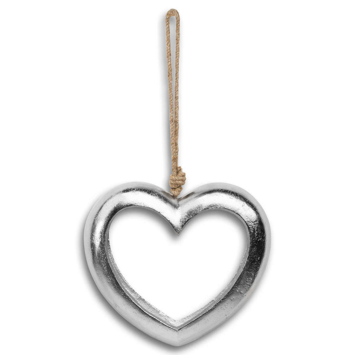 Small Casted Silver Cut Out Heart