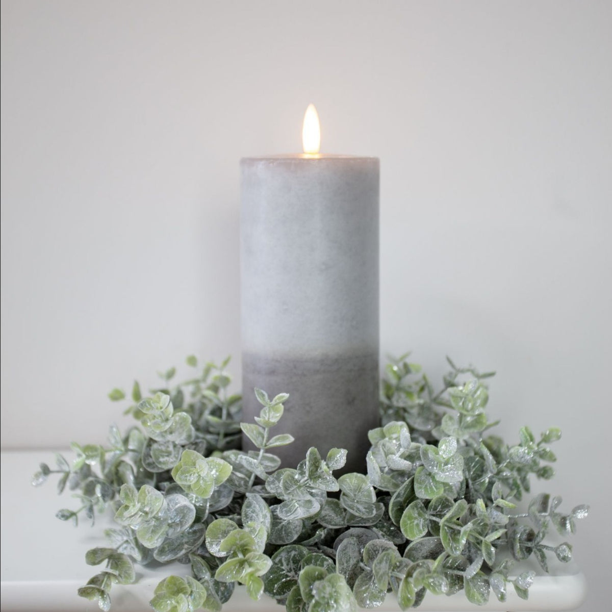 Luxe Collection Natural Glow 3x6 Grey Dipped LED Candle