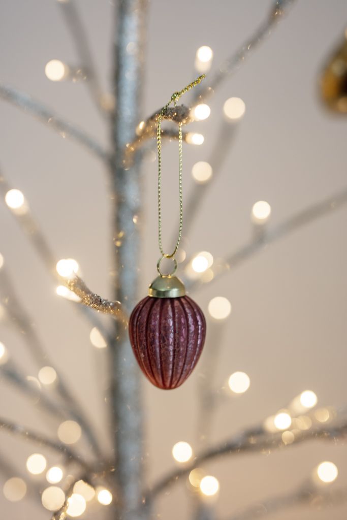 Mini Red Glass Bauble Christmas Tree Decorations - 8 pieces