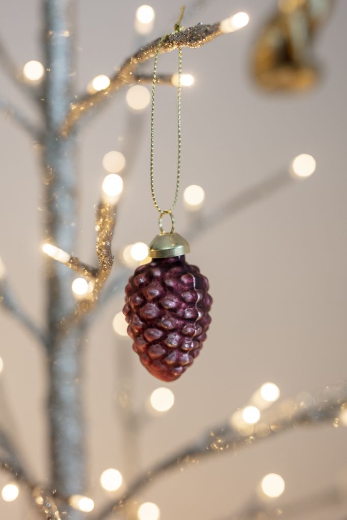 Mini Red Glass Bauble Christmas Tree Decorations - 8 pieces