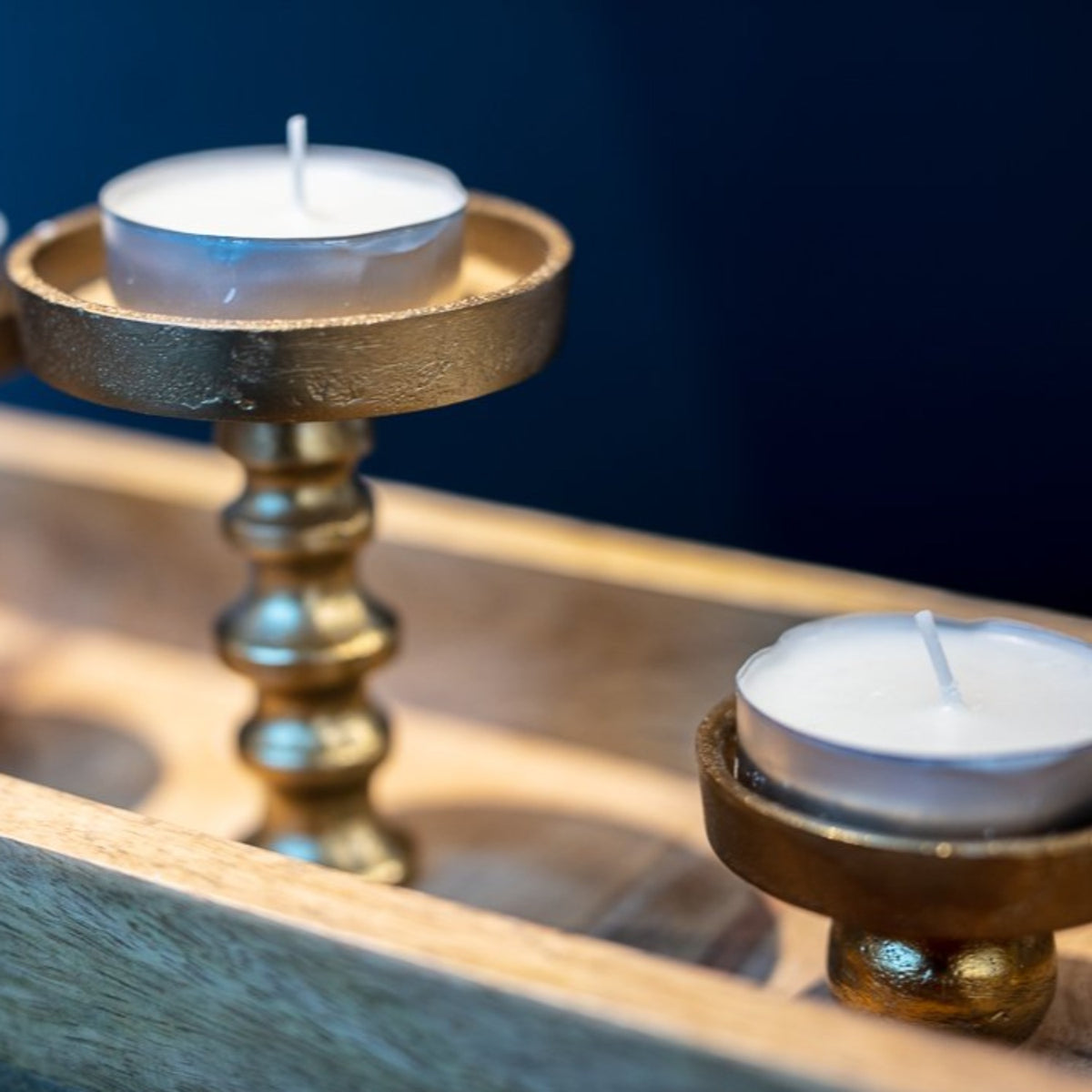 Hardwood Candle Tray Display Tray &amp; Cosy Nights Diffuser