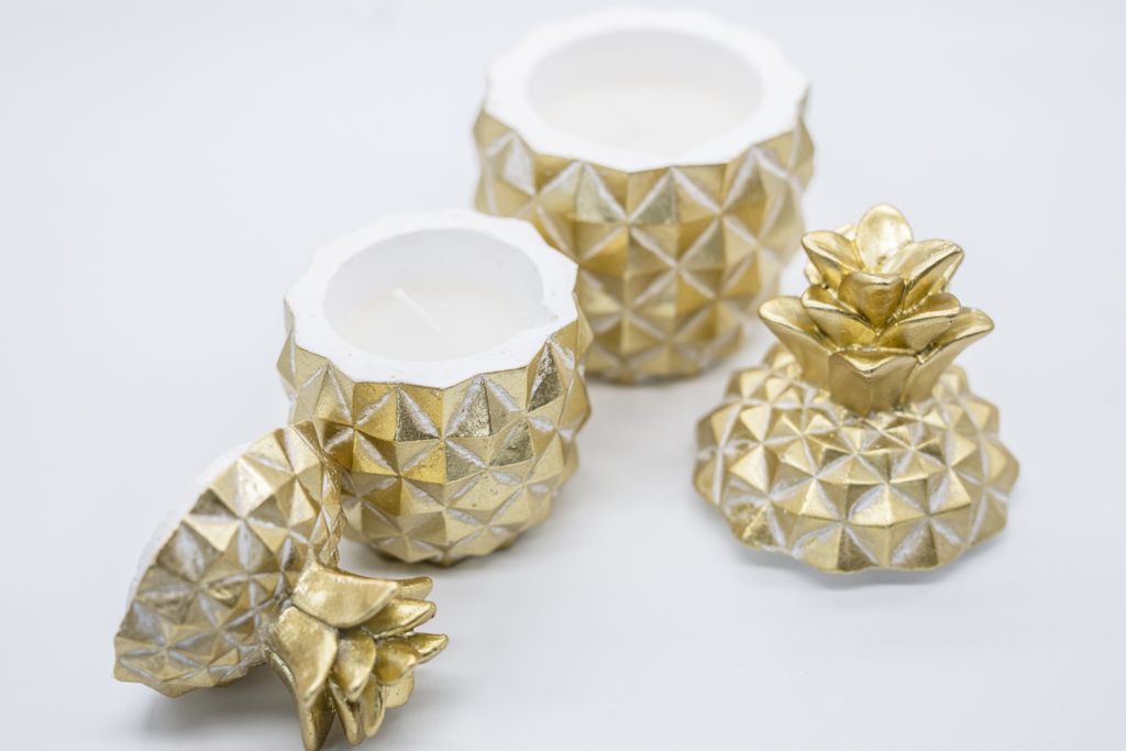 Small Gold Pineapple Candle