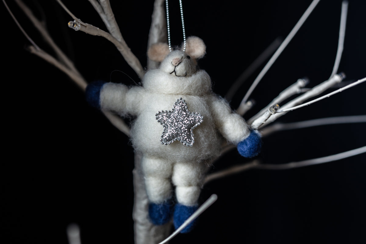 Felt Spaceman Mouse Christmas Tree Decoration