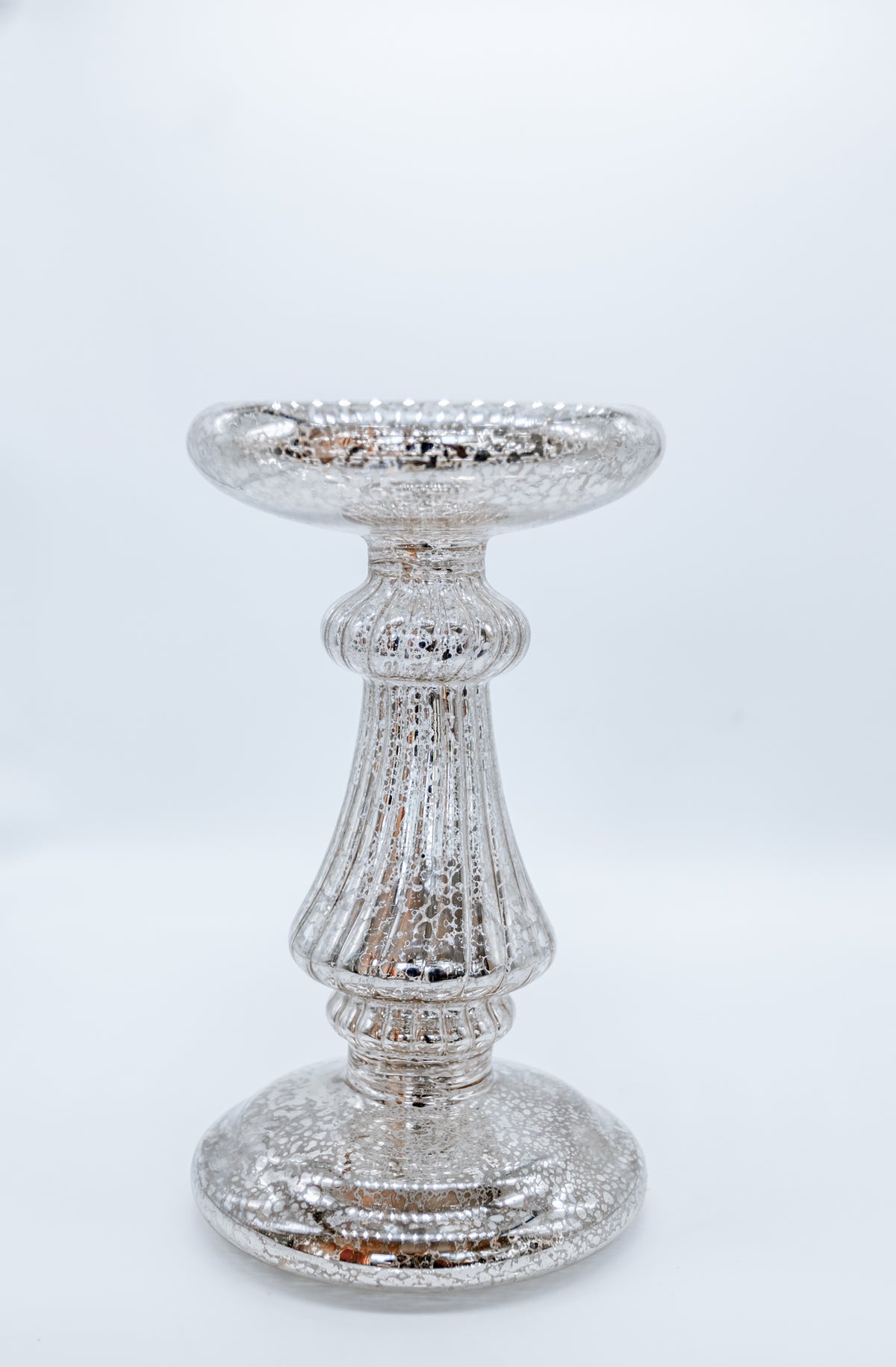 LED Mottled Glass Candle Holder 18cm