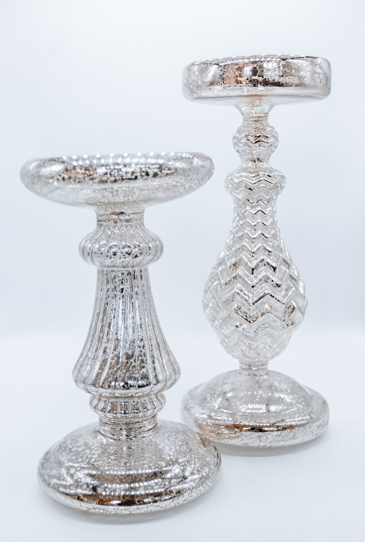 LED Mottled Glass Candle Holder 18cm