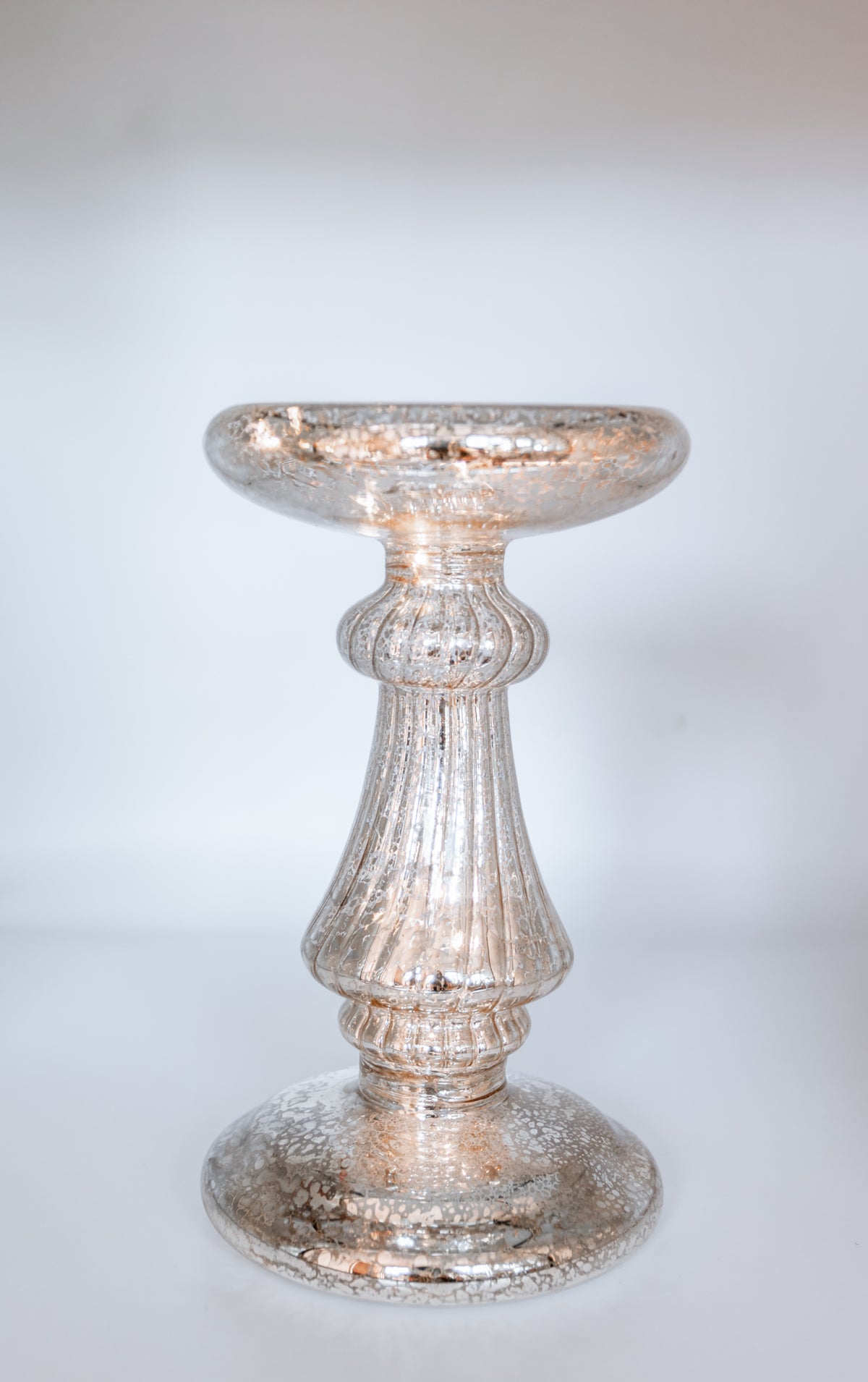 LED Mottled Glass Candle Holder 18cm