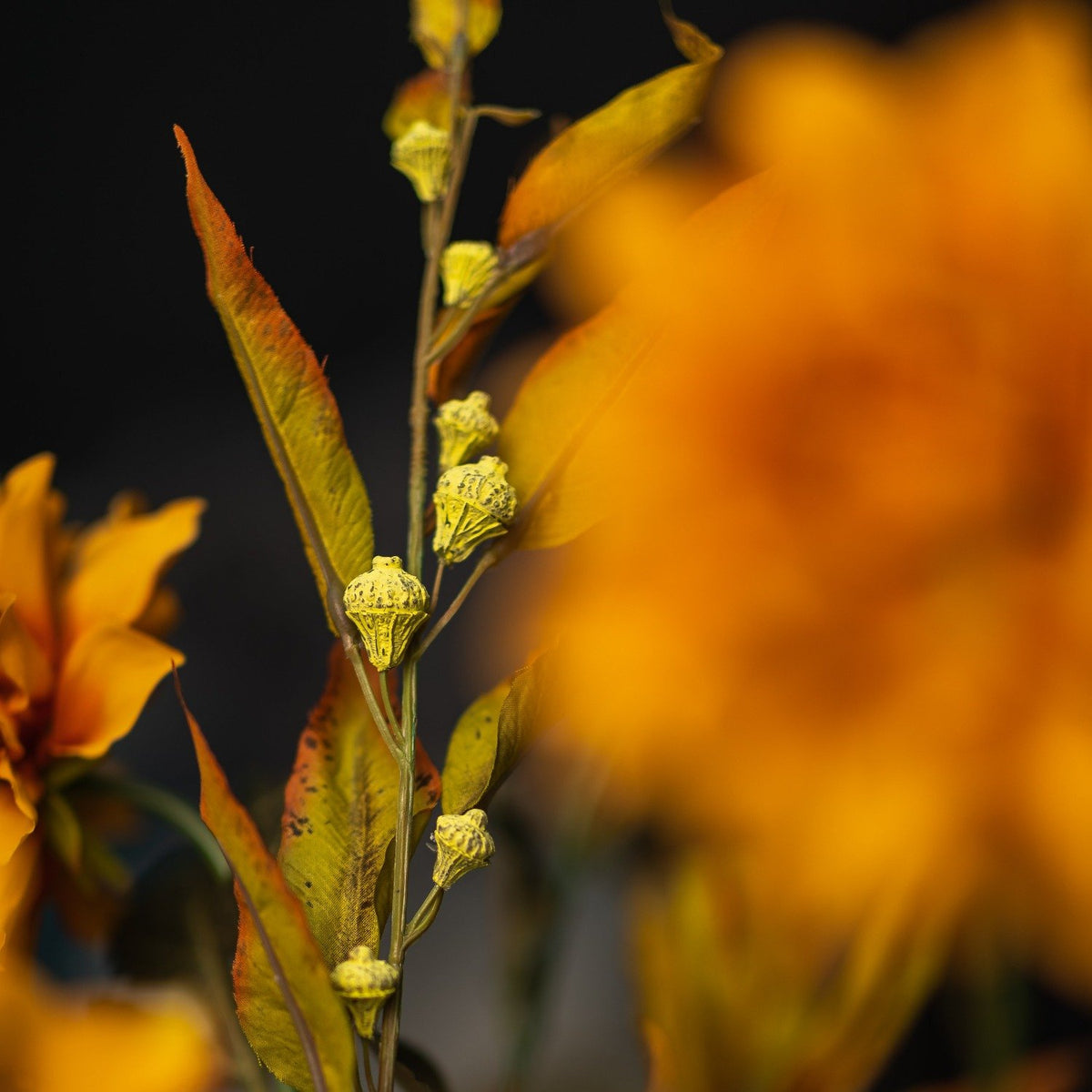 Faux Orange Dahlia Spray Arrangement
