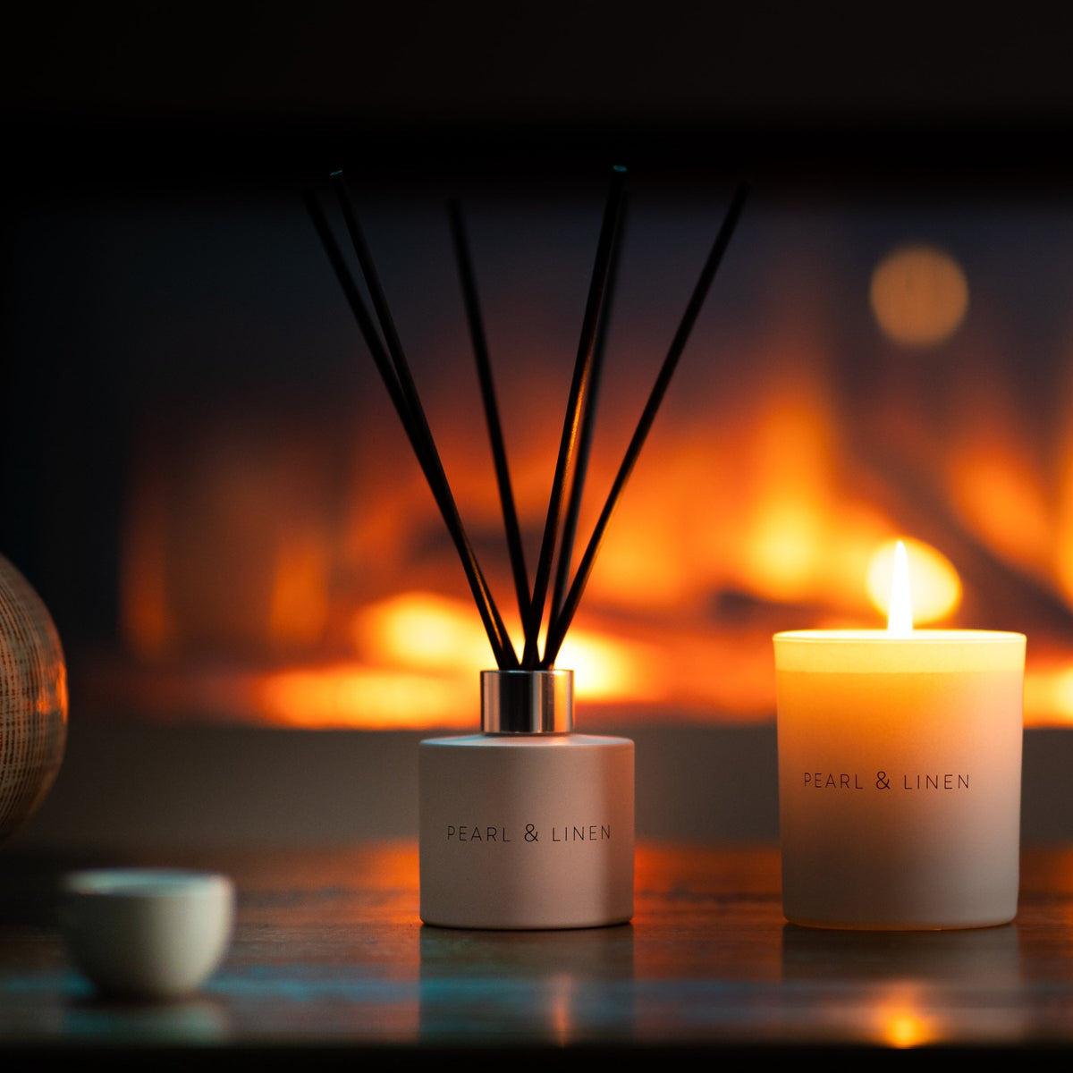 Hardwood Candle Tray Display Tray &amp; Cosy Nights Diffuser