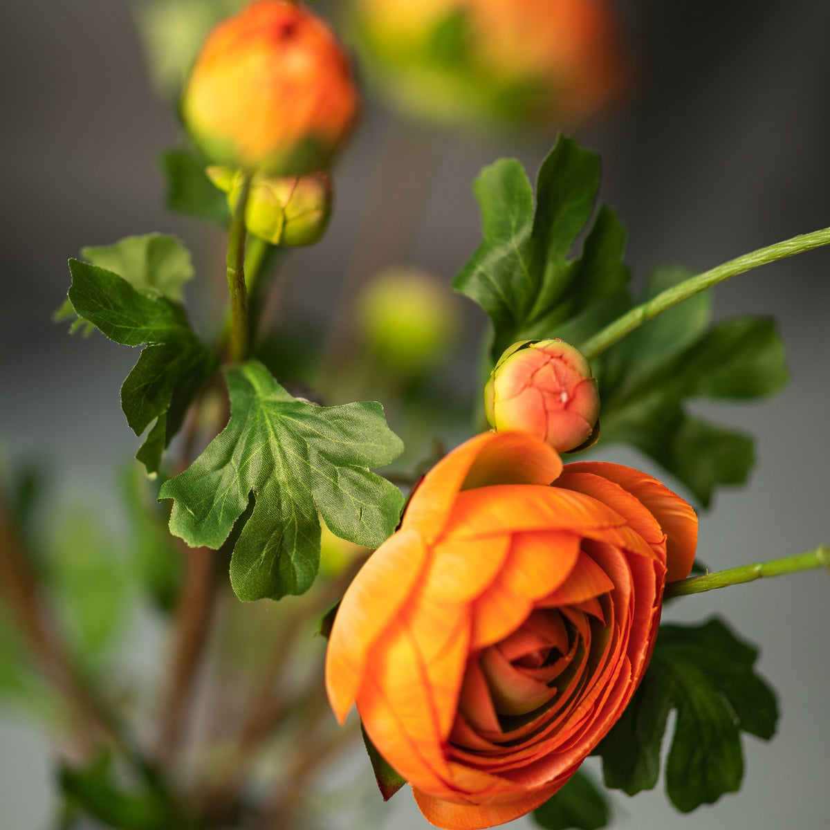 Faux Orange Ranunculus arrangement