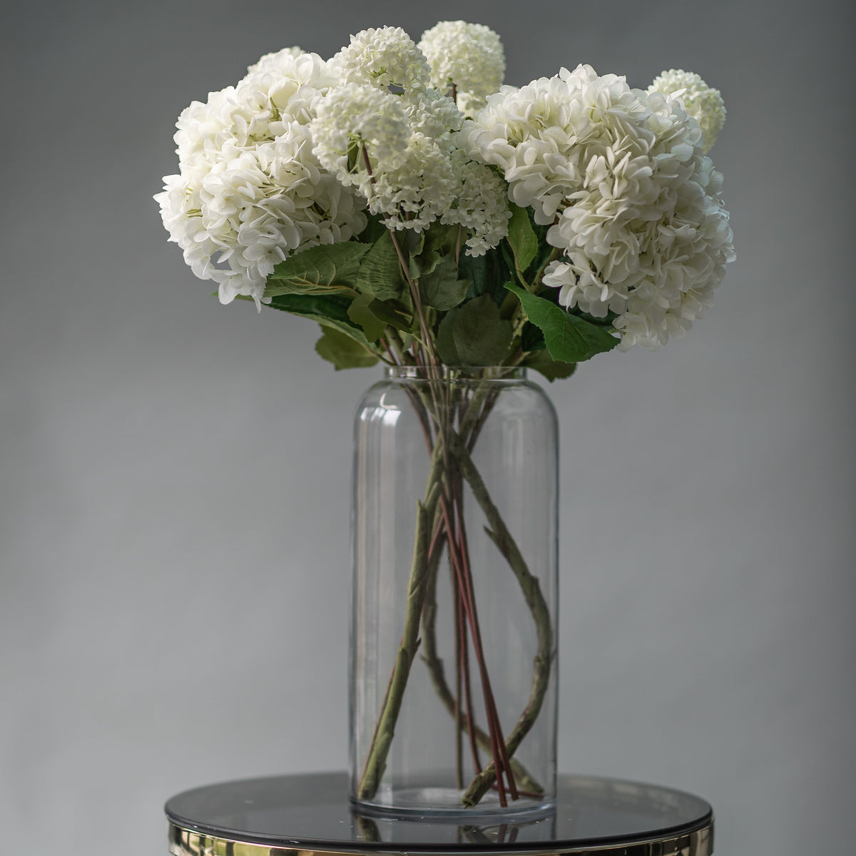 Oversized White Hydrangea &amp; Viburnum Opulus Arrangement